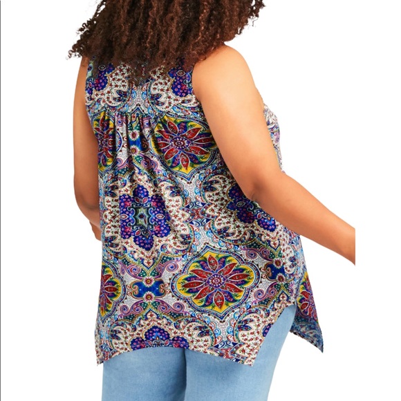 NWT Avenue 14/16 (1X) beaded print top - Picture 3 of 14